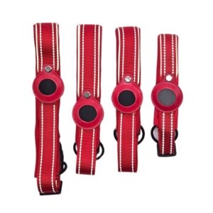 Collier avec support airtag pour animaux, collier de suivi avec airtag et bandes réfléchissantes