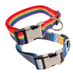 Collier fantaisie pour chien réglable en polyester avec boucle en métal