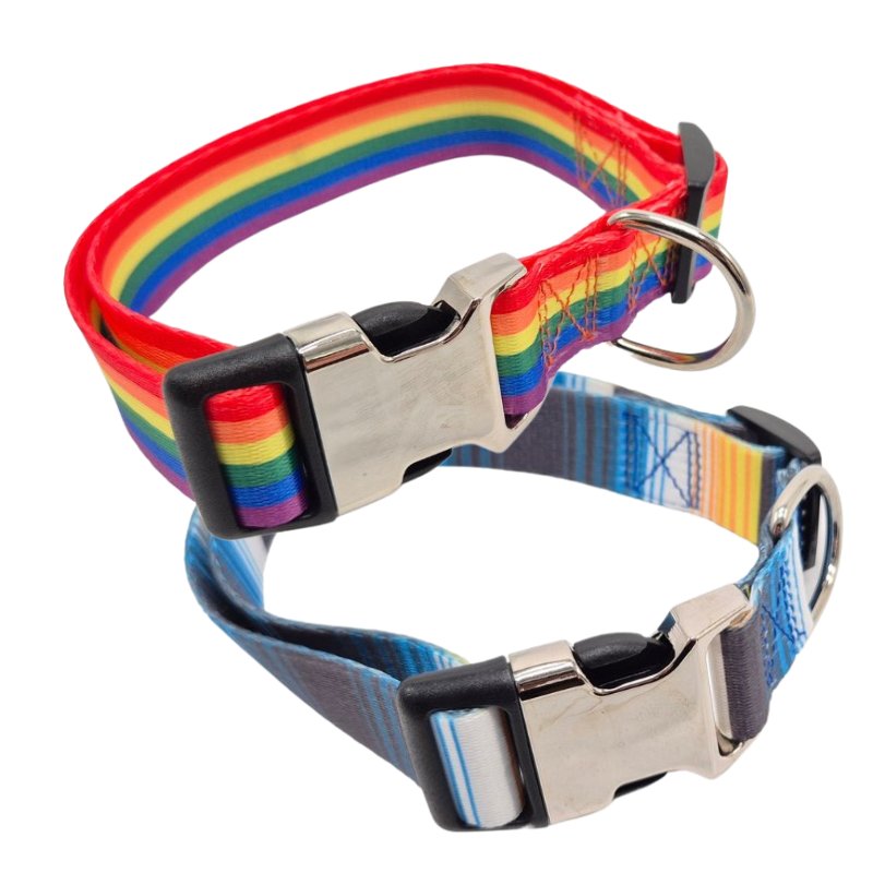 Collier fantaisie pour chien réglable en polyester avec boucle en métal